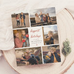 Papier Budget Notre souhait | Lettre de Noël & 6 Photo<br><div class="desc">Une carte moderne et boho pour les vacances de Noël, une toile pour mettre en valeur les moments les plus chers de l'année. Ce design comprend un montage photo de six de vos photos préférées disposées autour du bord de la carte. Au milieu de la carte, "vacances les plus heureuses",...</div>