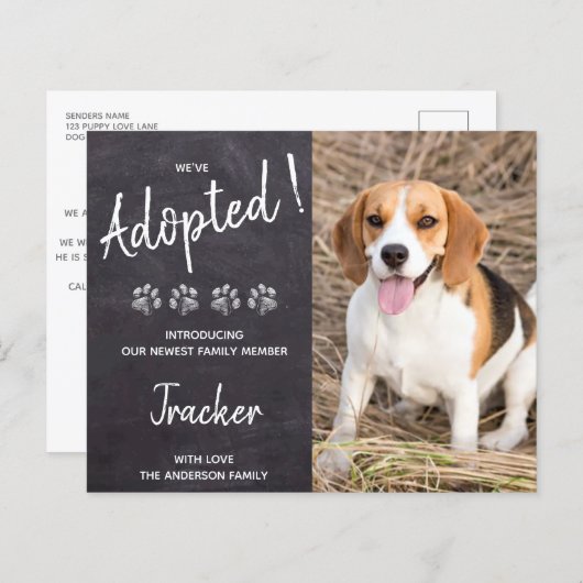 Papier Budget Nous avons adopté Secourt de chien Nouveau  (Devant / Derrière)