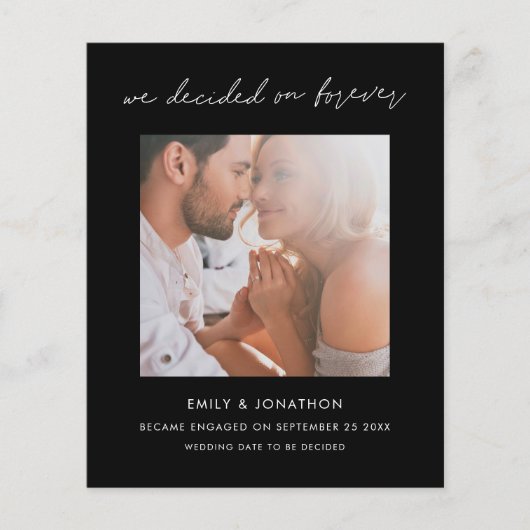 Papier Budget Nous Avons Décidé Pour Toujours Photo Fianç (Devant)