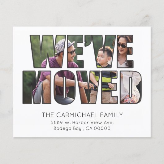 Papier Budget Nous avons déménagé avec photo faire-part d (Devant)