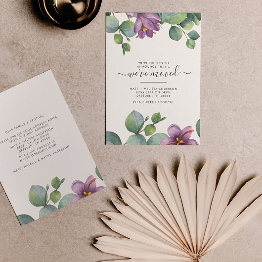 Papier Budget Nous avons déménagé Eucalyptus Vert Déménag