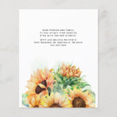 Papier Budget Nous avons déménagé Watercoler Sunflower Mo (Dos)