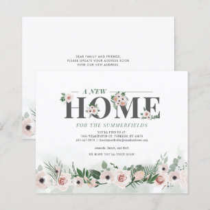 Papier Budget Nous avons déplacé Floral New Address Faire