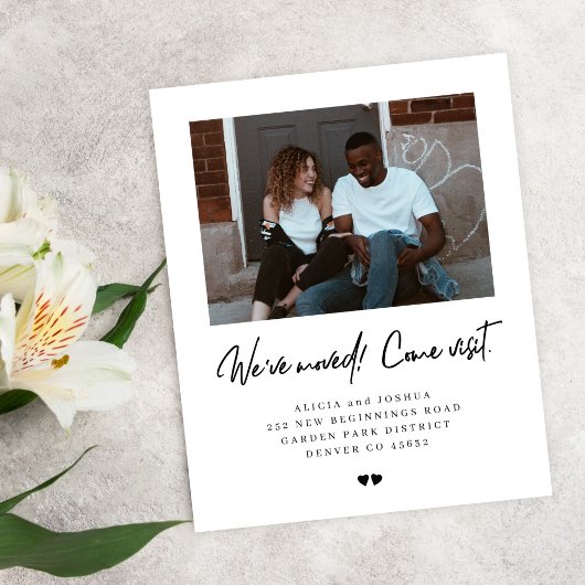 Papier Budget nous avons déplacé photo moderne faire-part