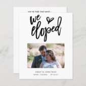 Papier Budget Nous Avons Elopé Faire-part Photo Invitatio (Devant / Derrière)