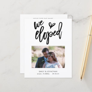 Papier Budget Nous Avons Elopé Faire-part Photo Invitatio