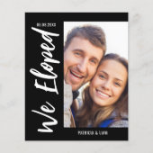 Papier Budget Nous Avons Elopé Photo Elopement Faire-part (Devant)