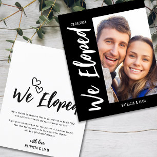 Papier Budget Nous Avons Elopé Photo Elopement Faire-part