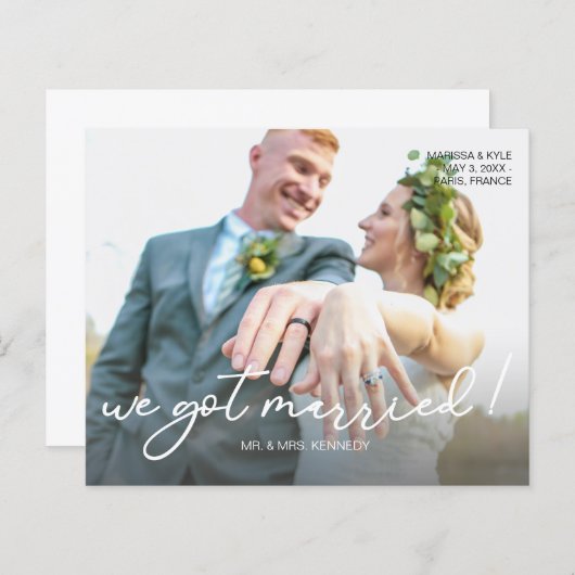 Papier Budget Nous Avons Été Mariés S Mariage Photo Faire (Devant / Derrière)