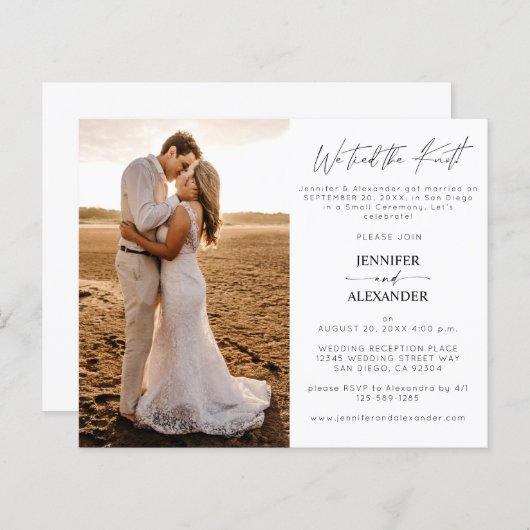 Papier Budget Nous Avons Lié Knot 1 Photo Post Mariage Ré (Devant / Derrière)