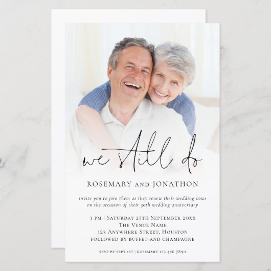 Papier Budget Nous Continuons À Faire Photo Vow Renouvell (Devant / Derrière)