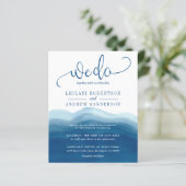 Papier Budget Nous faisons Blue Watercolor Faire-part de  (Debout devant)