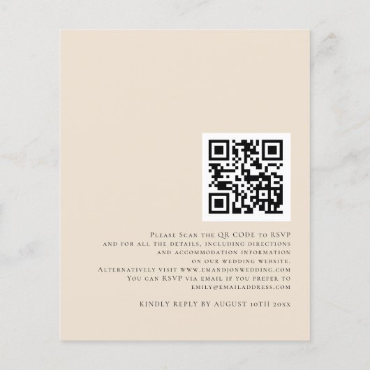 Papier Budget Nous faisons Boho Pampas QR Code Mariage In (Dos)