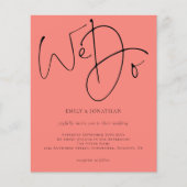 Papier Budget Nous faisons Coral Rose Mariage Invitation (Devant)