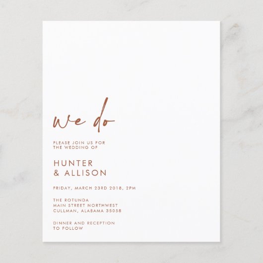 PAPIER BUDGET NOUS FAISONS FAIRE-PART DE MARIAGE (Devant)