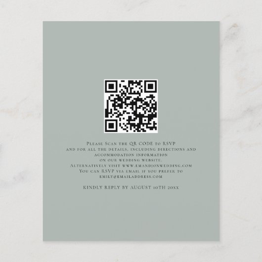 Papier Budget Nous Faisons Léger Sage QR Code Code Mariag (Dos)