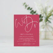 Papier Budget Nous faisons Magenta QR Mariage Invitation (Debout devant)