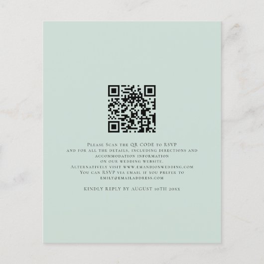 Papier Budget Nous Faisons Mention Code QR Mariage Invita (Dos)
