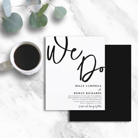 Papier Budget Nous faisons Script Mariage Noir & Blanc