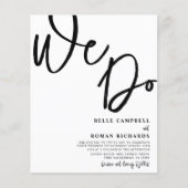 Papier Budget Nous faisons Script Mariage Noir & Blanc (Devant)