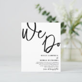 Papier Budget Nous faisons Script Mariage noir et blanc (Debout devant)