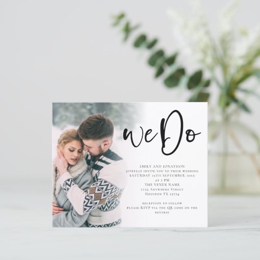 Papier Budget Nous Faisons Script Photo QR Code Mariage I (Debout devant)
