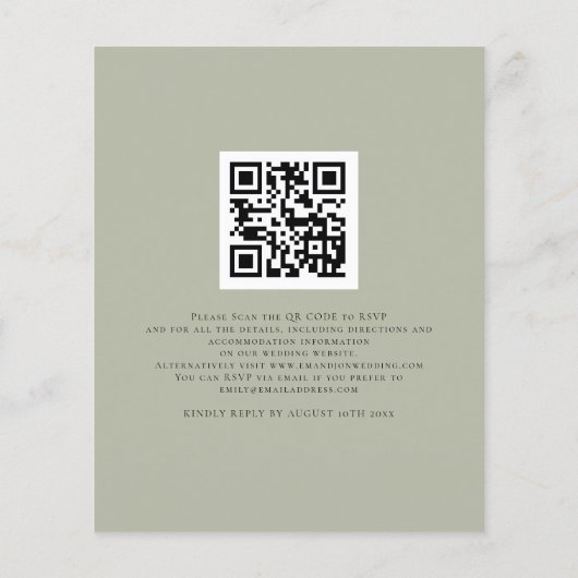 Papier Budget Nous Faisons Soft Sage QR Code de Mariage I (Dos)