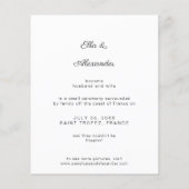 Papier Budget Nous Nous Marions Mariage Faire-part (Dos)