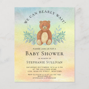 Papier Budget Nous Pouvons Attendre L'Invitation Du Baby