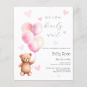 Papier Budget Nous Pouvons Attendre L'Invitation Du Baby (Devant)