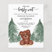 Papier Budget Nous Pouvons Attendre L'Invitation Du Baby (Devant)