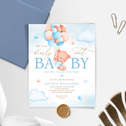 Papier Budget Nous Pouvons Attendre L'Invitation Du Baby 