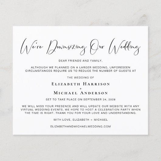 Papier Budget Nous réduisons notre Faire-part Mariage (Devant)
