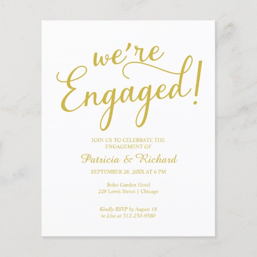 Papier Budget Nous sommes engagés Engagement Party Invita (Devant)
