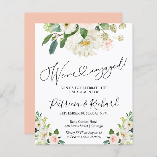 Papier Budget Nous sommes engagés Engagement Party Invita (Devant / Derrière)