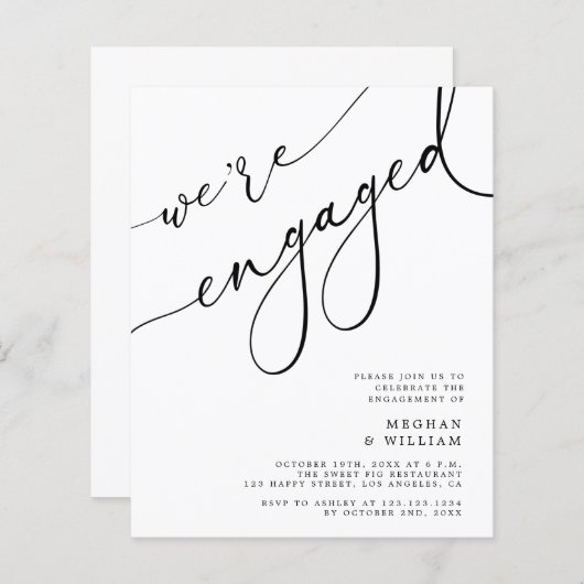 Papier Budget Nous sommes engagés Engagement Party Invita (Devant / Derrière)