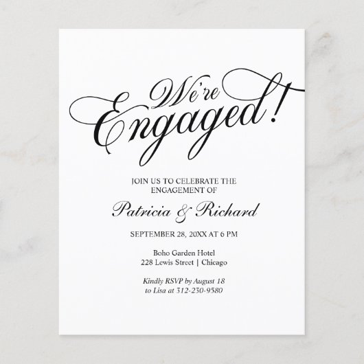 Papier Budget Nous sommes engagés Engagement Party Invita (Devant)