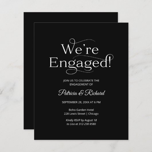 Papier Budget Nous sommes engagés Engagement Party Invita (Devant / Derrière)