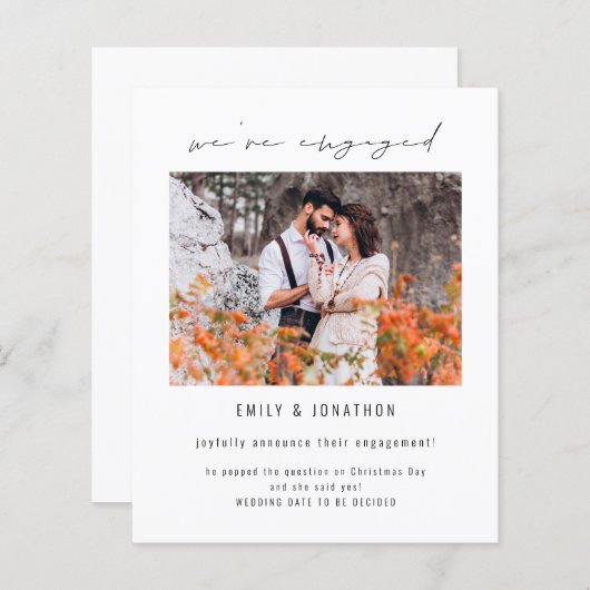 Papier Budget Nous sommes engagés Fiançailles photo Faire (Devant / Derrière)
