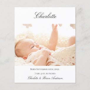 Papier Budget nouveau bébé accueil photo faire-part de na