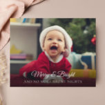 Papier Budget Nouveau bébé Plus de nuits silencieuses Car<br><div class="desc">Annoncez à toute votre famille et à tous vos amis qu'il n'y a plus de nuits silencieuses chez vous avec cette mignonne carte photo de noël. Personnalisez avec 1 photo sur le devant et 3 photos sur le dos avec toutes les informations sur votre état de naissance. Visitez ma collection...</div>