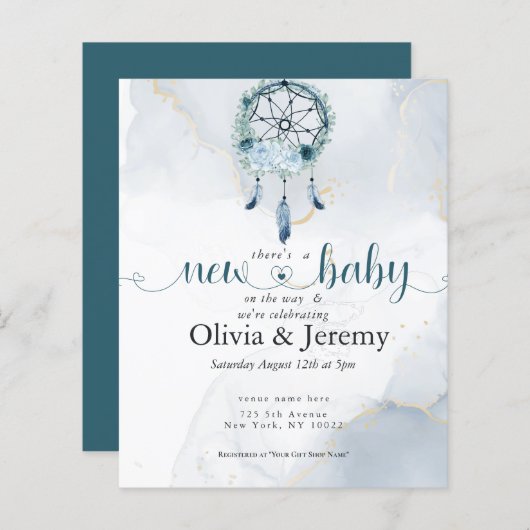 Papier Budget Nouveau bébé sur le chemin Turquoise DreamC (Devant / Derrière)