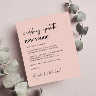 Papier Budget Nouveau Mariage Lieu Blush Pink Faire-part