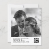Papier Budget Nouveau Mariage Photo QR Code Merci (Dos)