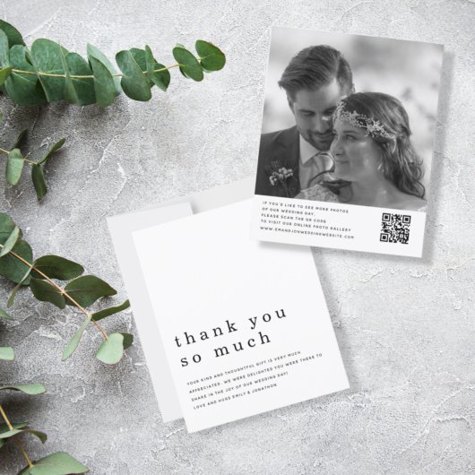 Papier Budget Nouveau Mariage Photo QR Code Merci