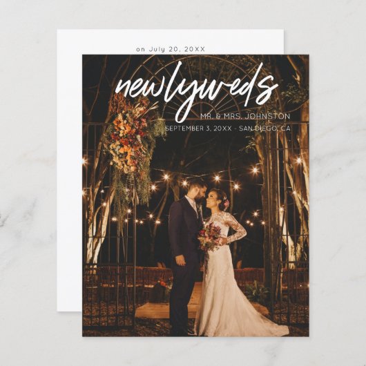 Papier Budget Nouveaux mariés W 1 Photo Post Réception de (Devant / Derrière)