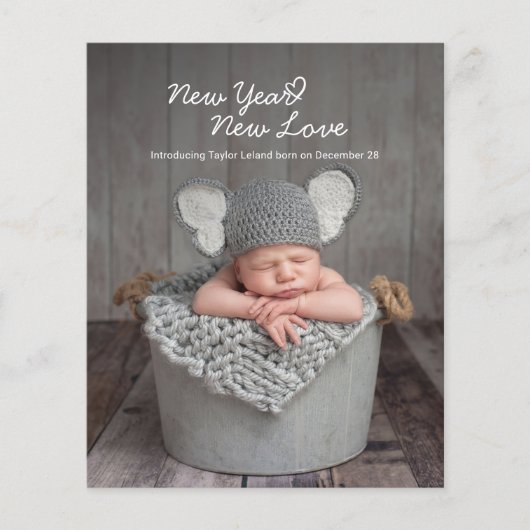 Papier Budget Nouvel An Nouvel Amour Fête Naissance Bébé (Devant)