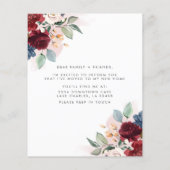 Papier Budget Nouvelle adresse Floral Moving Faire-part (Dos)