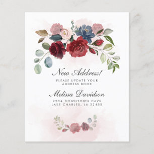 Papier Budget Nouvelle adresse Floral Moving Faire-part