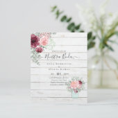 Papier BUDGET Nuestra BODA Bourgogne rose Mariage floral (Debout devant)